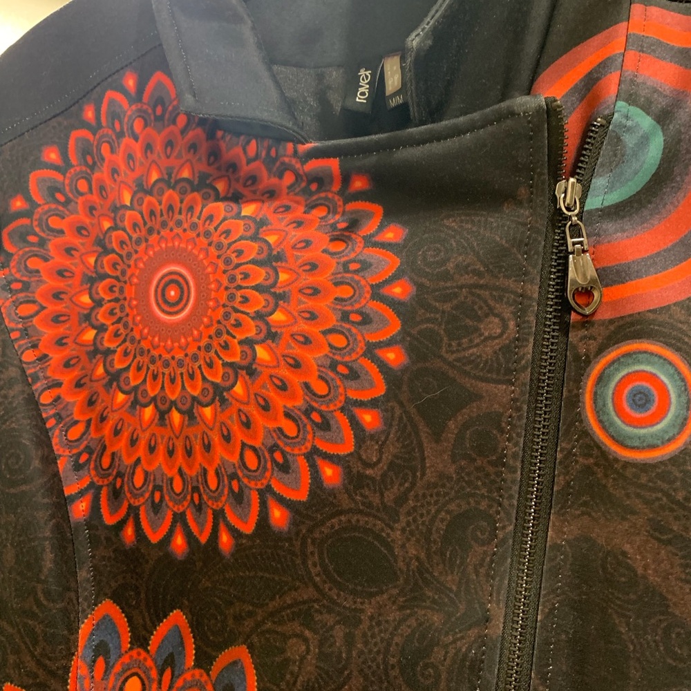 Ravel Women's Black Blazer with Red and Blue medallion print - Picture 8 of 16